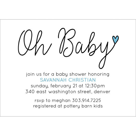 Oh Baby Shower Invitations